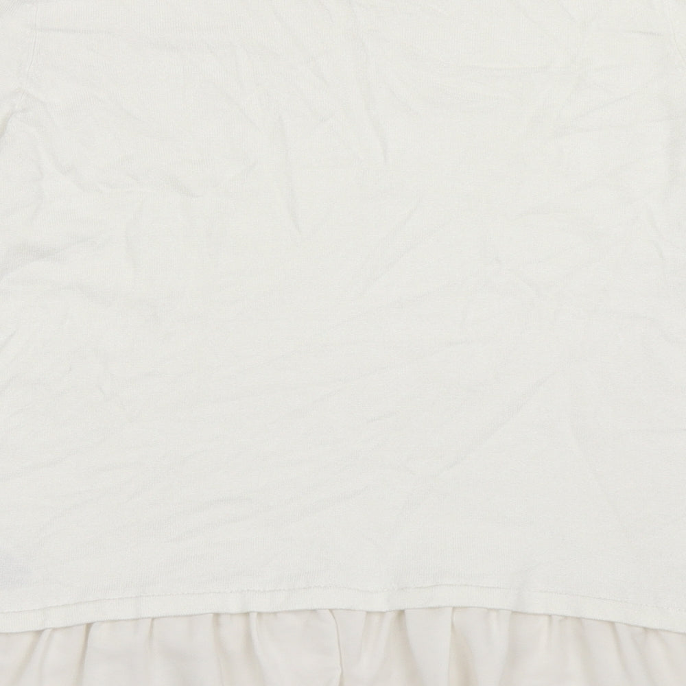 Marks & Spencer Womens White Crew Neck Viscose Pullover Jumper Size 14