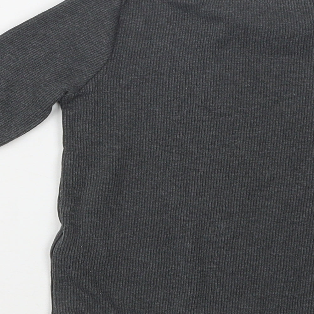 NEXT Girls Grey Cotton Basic Blouse Size 2 Years Crew Neck