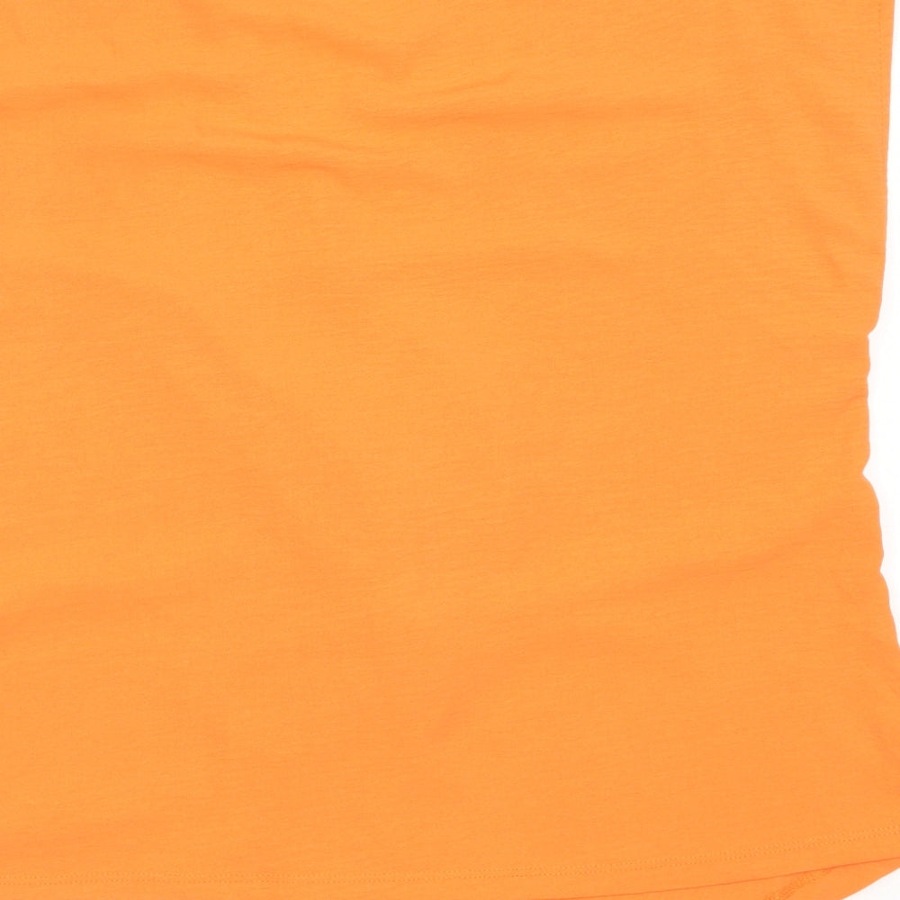 Gallery Womens Orange Polyester Basic Blouse Size M V-Neck
