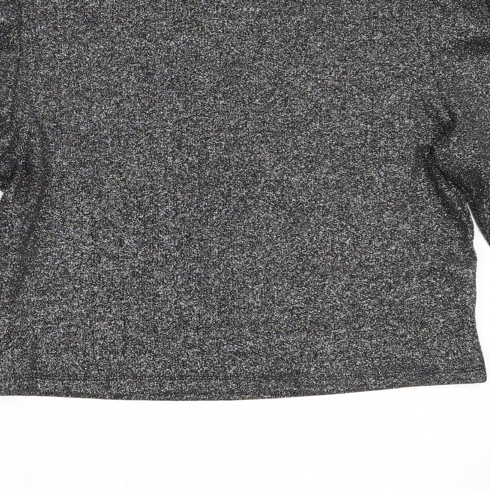 H&M Womens Black High Neck Polyester Pullover Jumper Size L