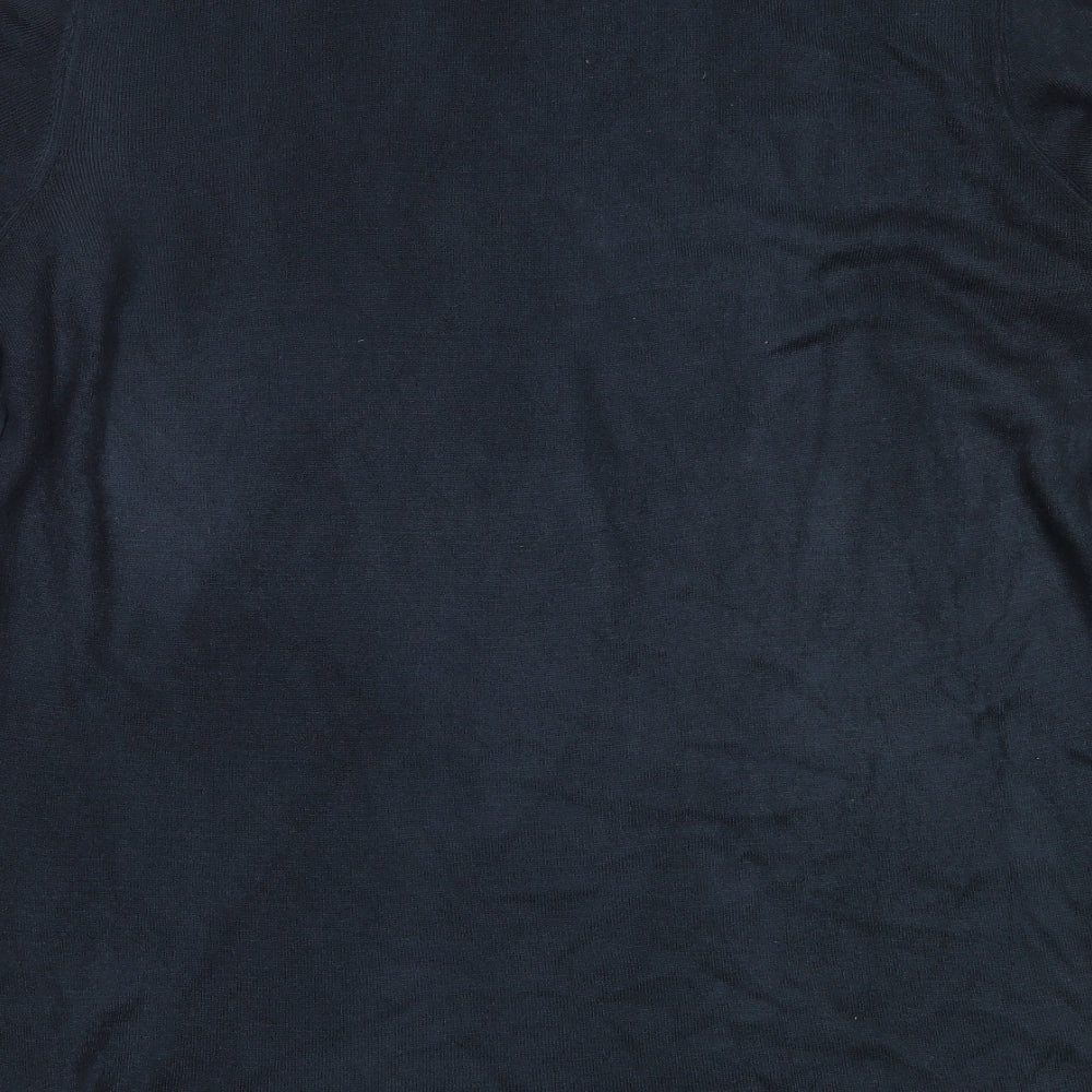 Cedarwood State Mens Blue Round Neck Acrylic Pullover Jumper Size L