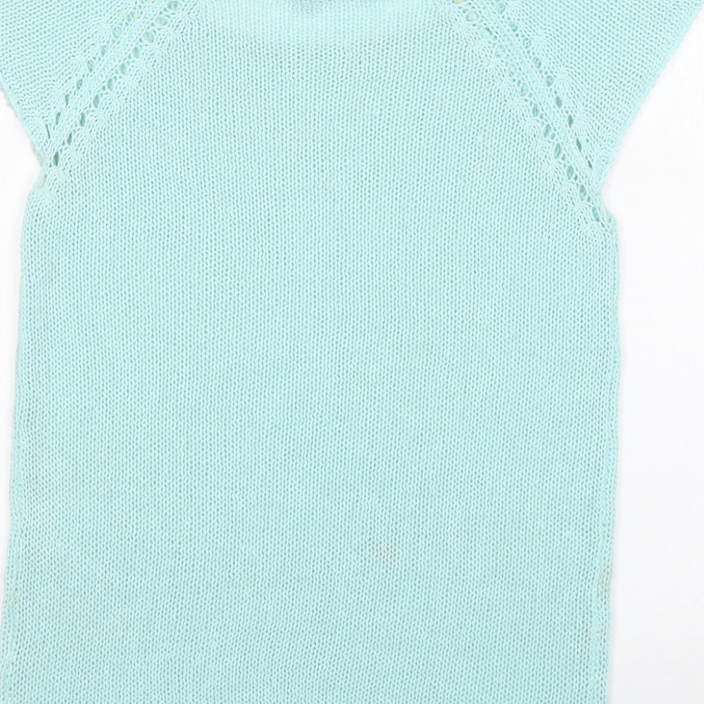 Peacocks Womens Green Round Neck Pullover Jumper Size S