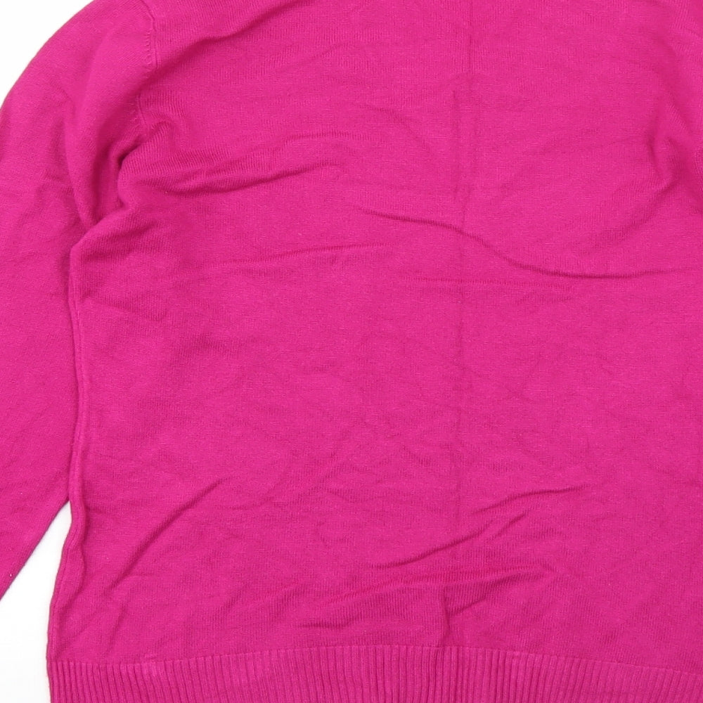 Casamia Womens Pink V-Neck Pullover Jumper Size S