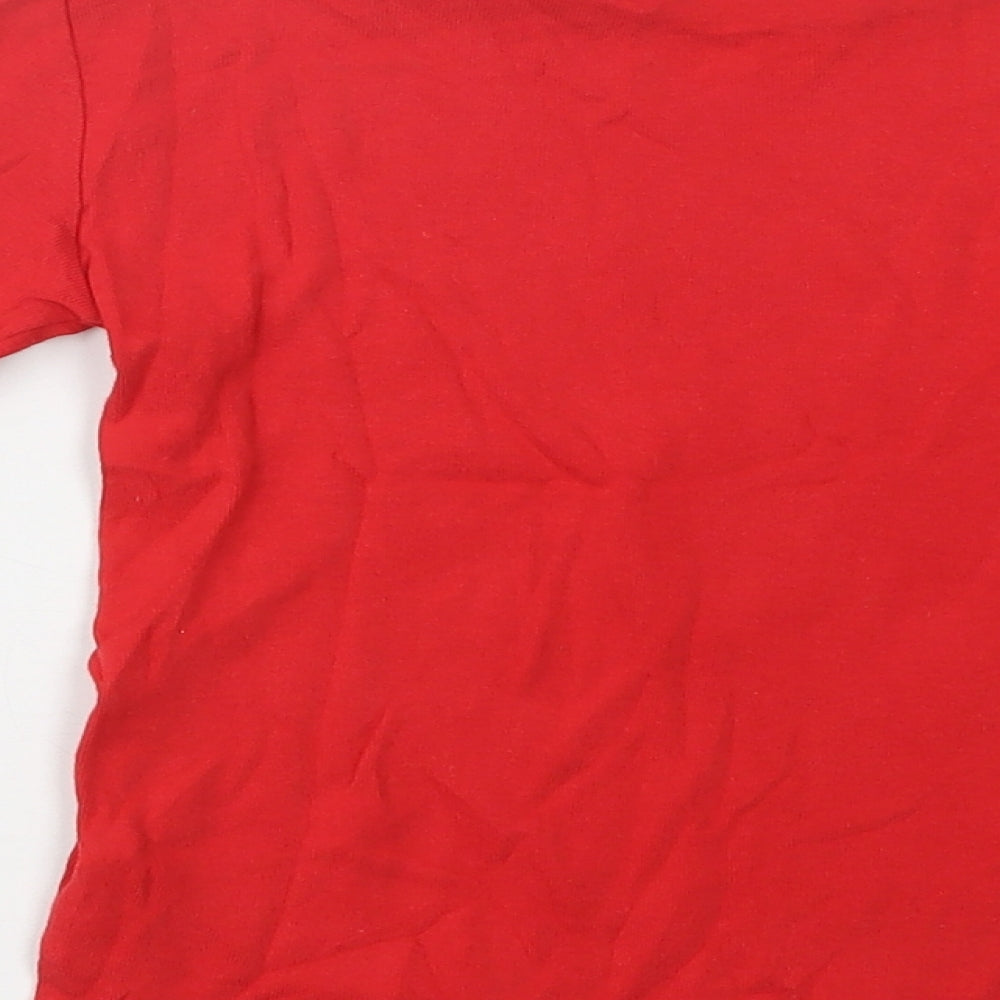 Leigh Tucker Girls Red Cotton Top Pyjama Top Size 5-6 Years - North Pole