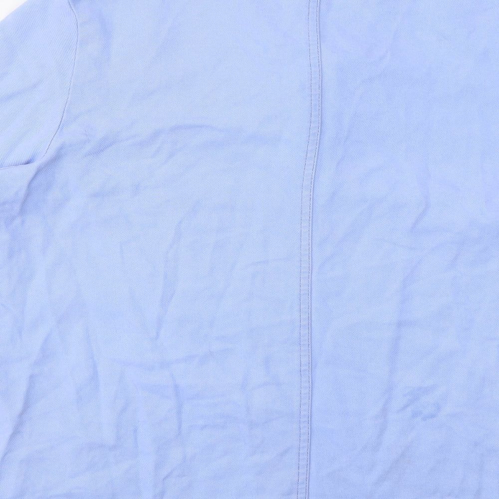 Pola Womens Blue Lyocell Basic Button-Up Size 10 Collared