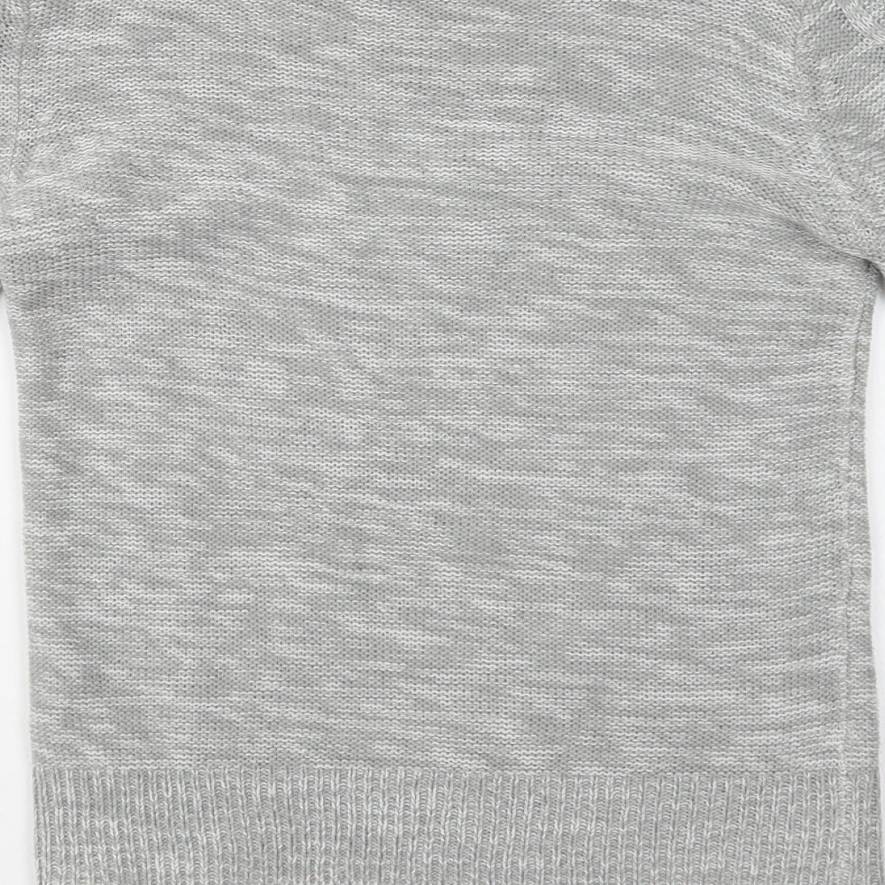 Matalan Womens Grey Mock Neck Acrylic Pullover Jumper Size XS