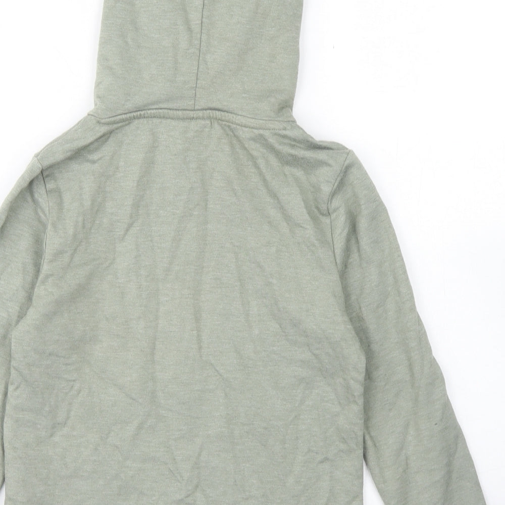name it Girls Green Cotton Pullover Hoodie Size 7-8 Years - Cropped