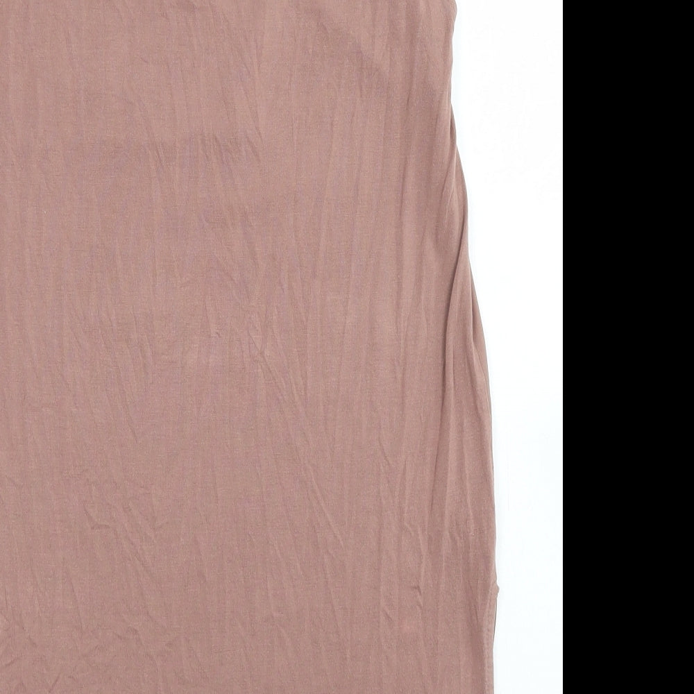 Peacocks Womens Brown Polyester Basic Tank Size 8 Round Neck