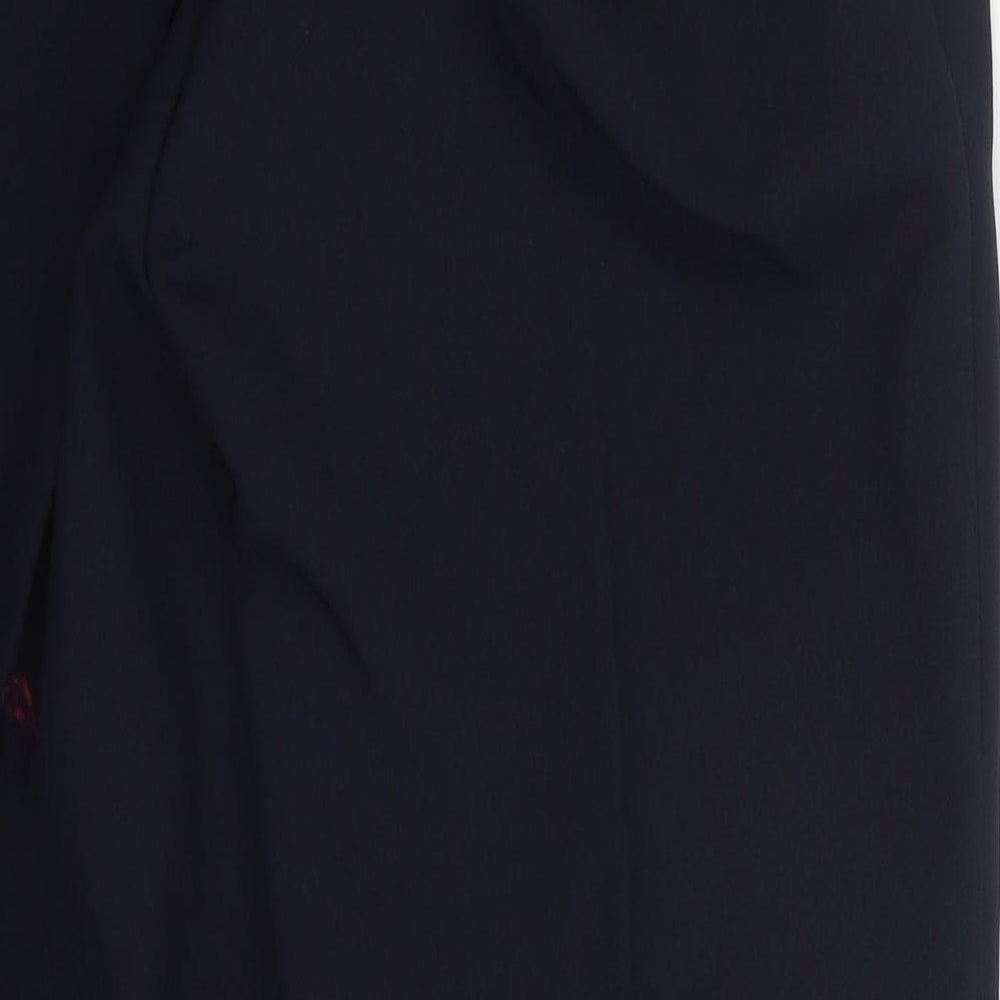 Emma Womens Blue Polyester Trousers Size 16 L26 in Regular