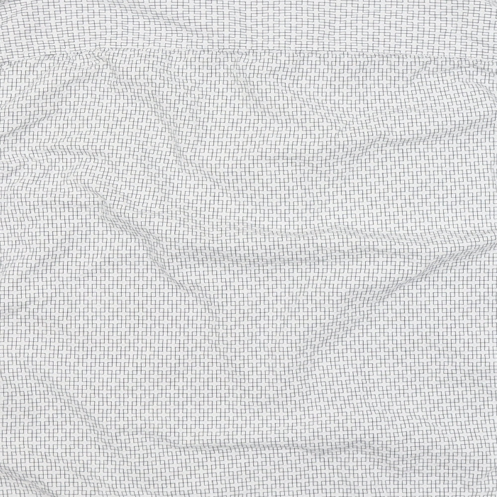ACW 85 Mens White Geometric Cotton Button-Up Size XL Collared Button