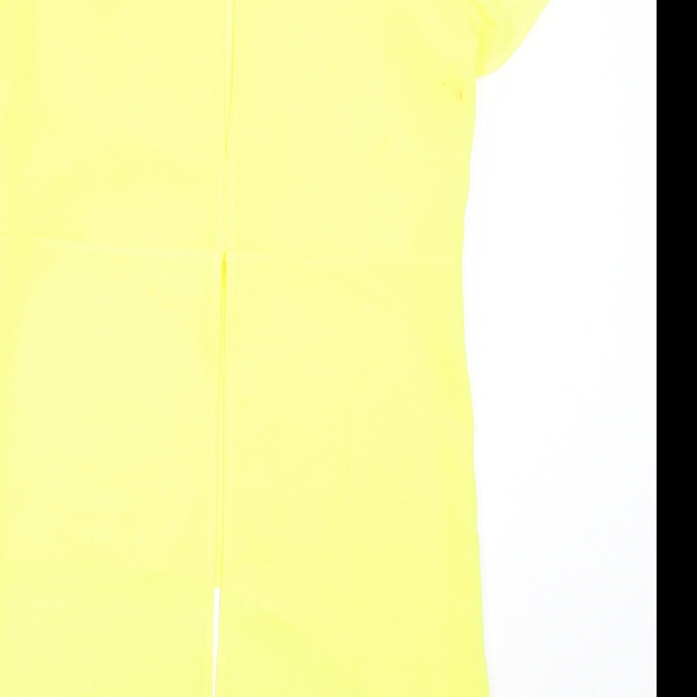 Glamorous Womens Yellow Polyester Basic Blouse Size S Round Neck