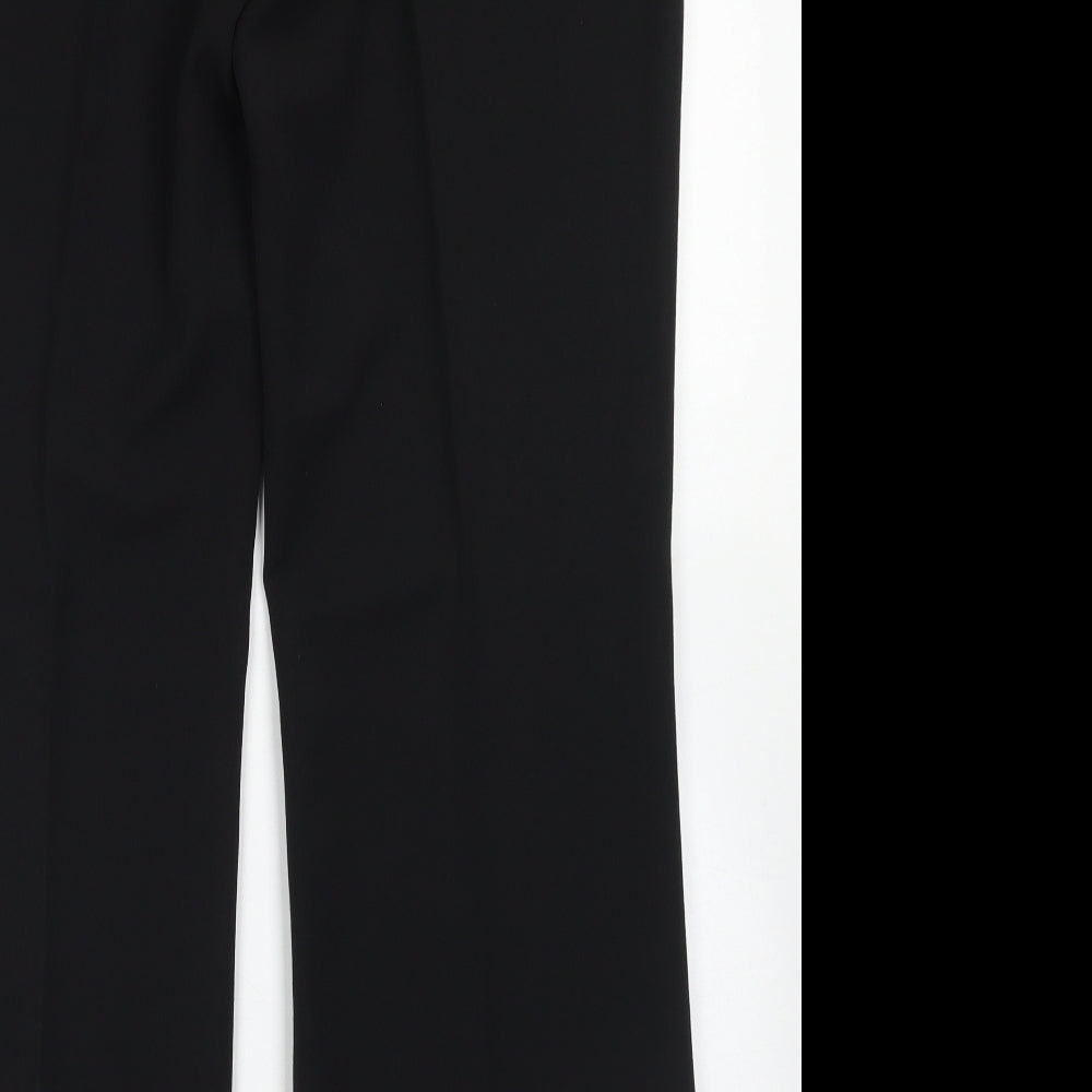 Marks & Spencer Womens Black Polyester Dress Pants Trousers Size 16 L30 in Regular Hook & Eye