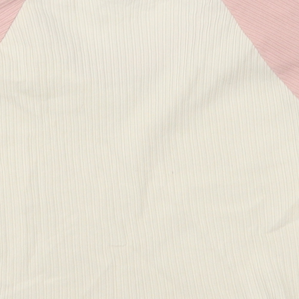SHEIN Girls Pink Cotton Cropped T-Shirt Size 14 Years Crew Neck Pullover