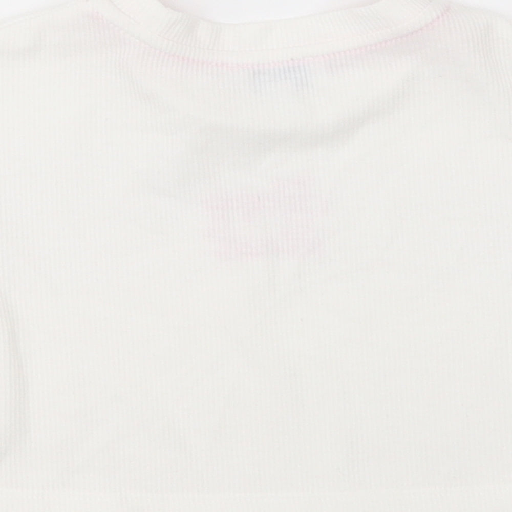jeff & co Girls White Cotton Cami Pyjama Top Size 2-3 Years Pullover - Sleepy Head