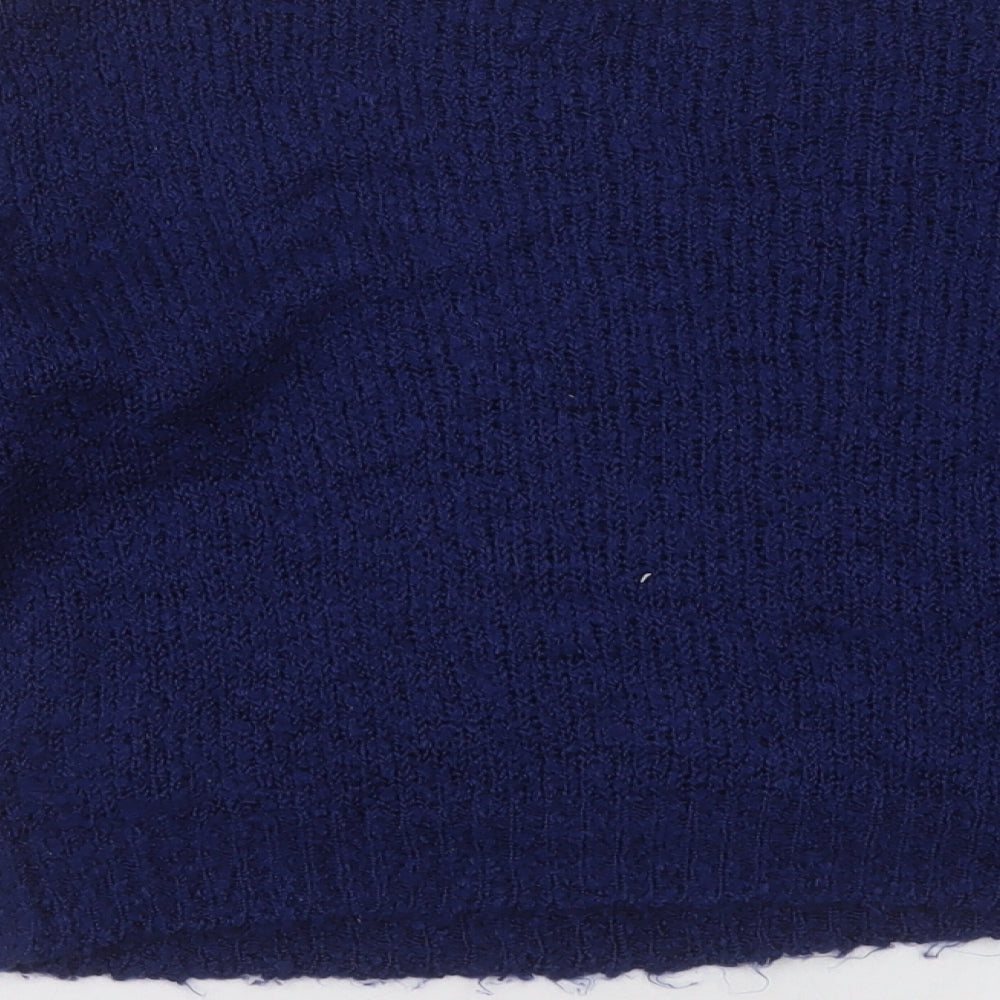 h& Womens Blue Crew Neck Acrylic Pullover Jumper Size S