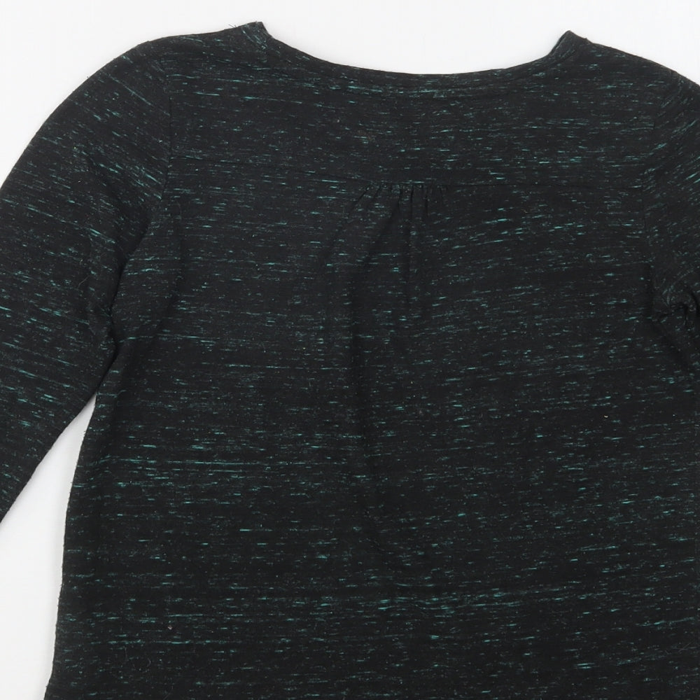 NEXT Girls Green Polyester Basic Blouse Size 8 Years Crew Neck - Smile