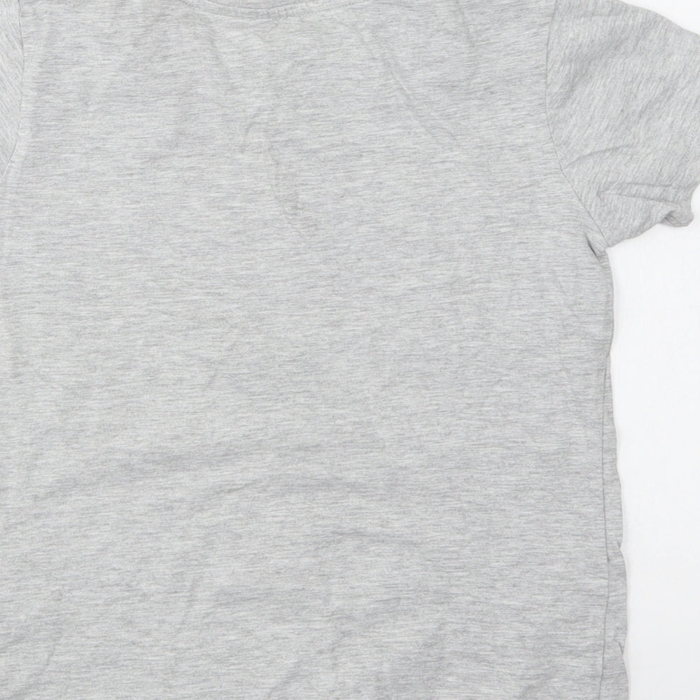 Primark Girls Grey Cotton Basic T-Shirt Size 10-11 Years Crew Neck - New York