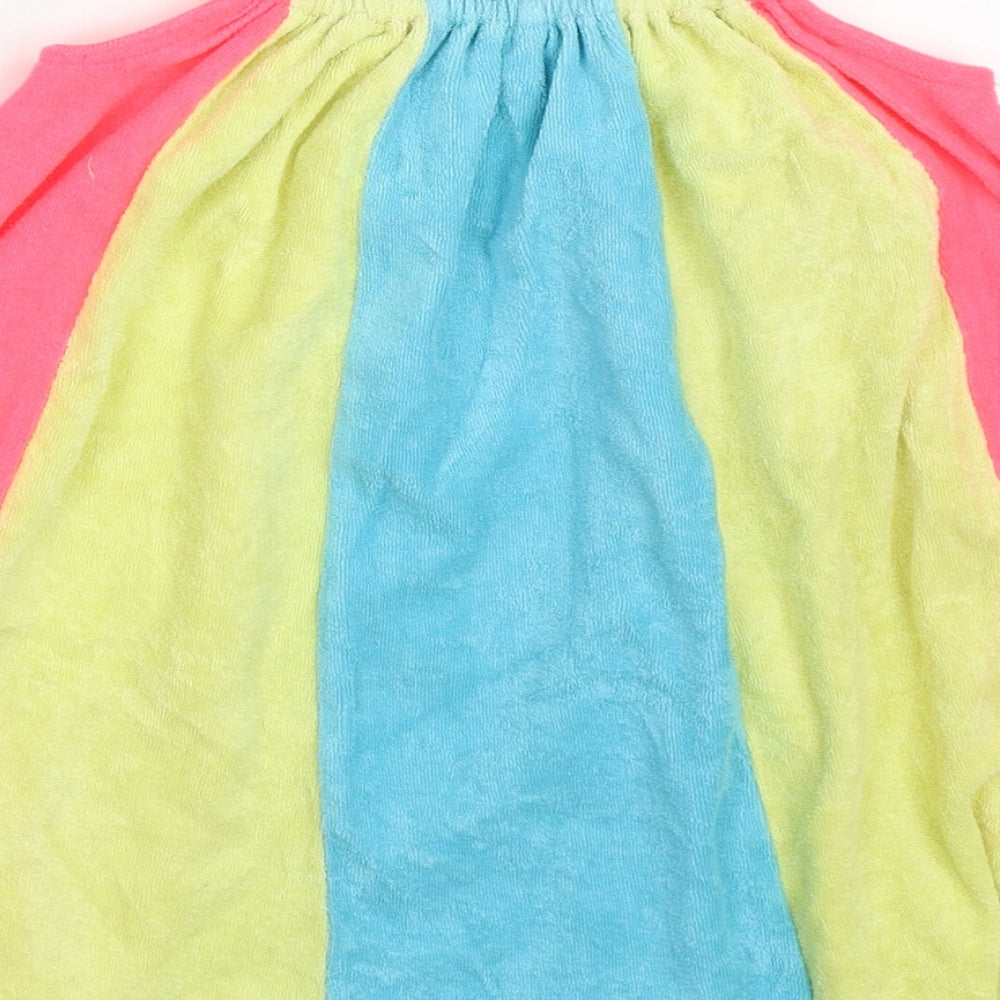 Marks & Spencer Girls Multicoloured Striped Cotton A-Line Size 12-18 Months Round Neck Pullover