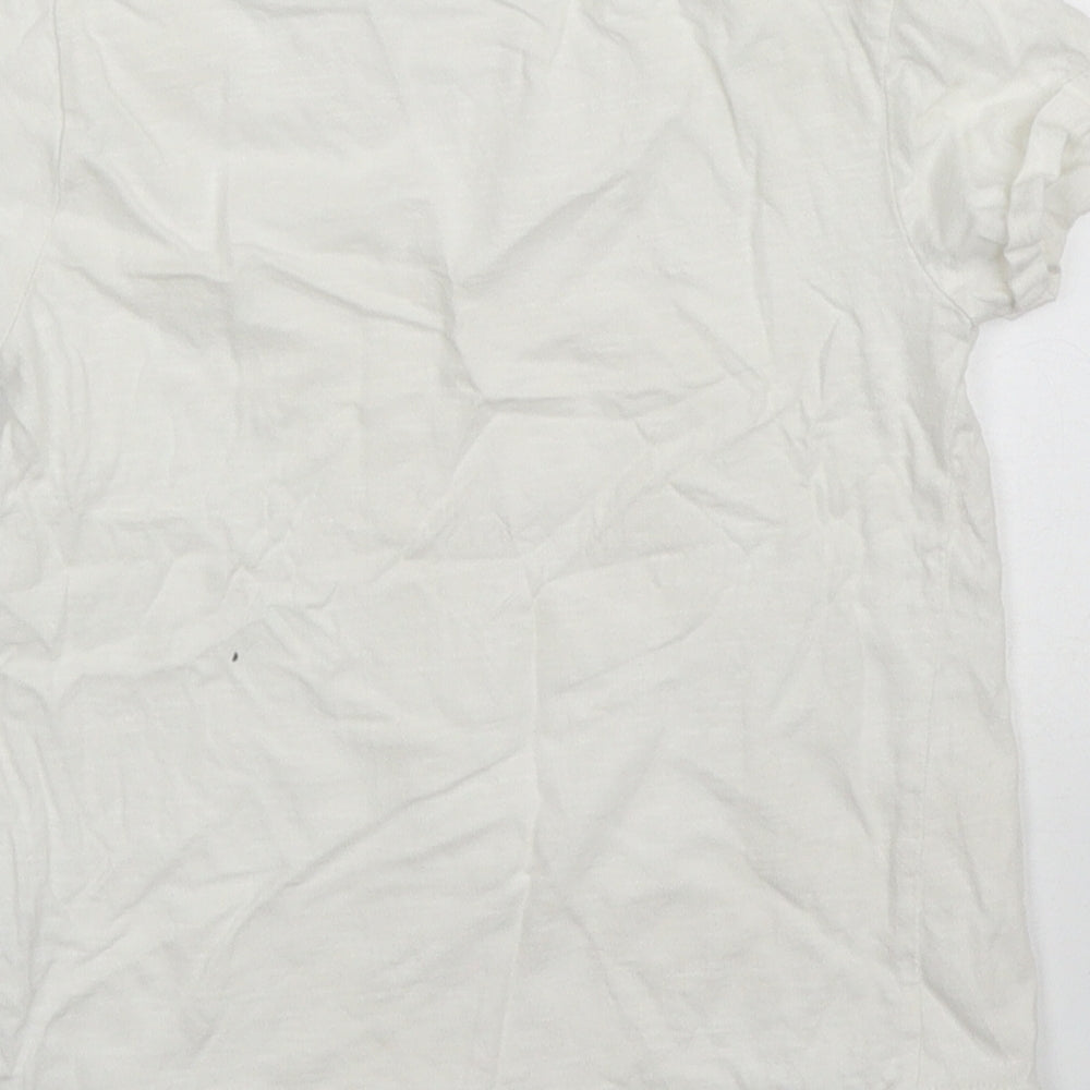 Dunnes Boys White Cotton Basic T-Shirt Size 4-5 Years Crew Neck Pullover