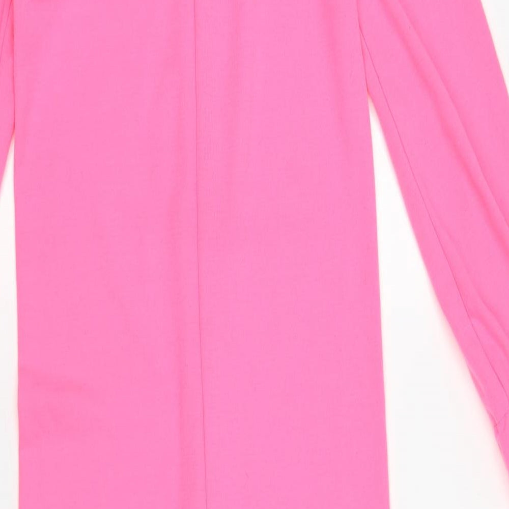 New Look Womens Pink Solid Polyester Top One Piece Size S Zip