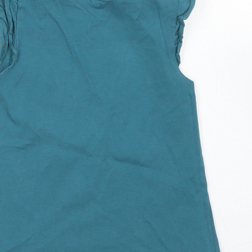 George Girls Blue Cotton Basic T-Shirt Size 12-18 Months Crew Neck