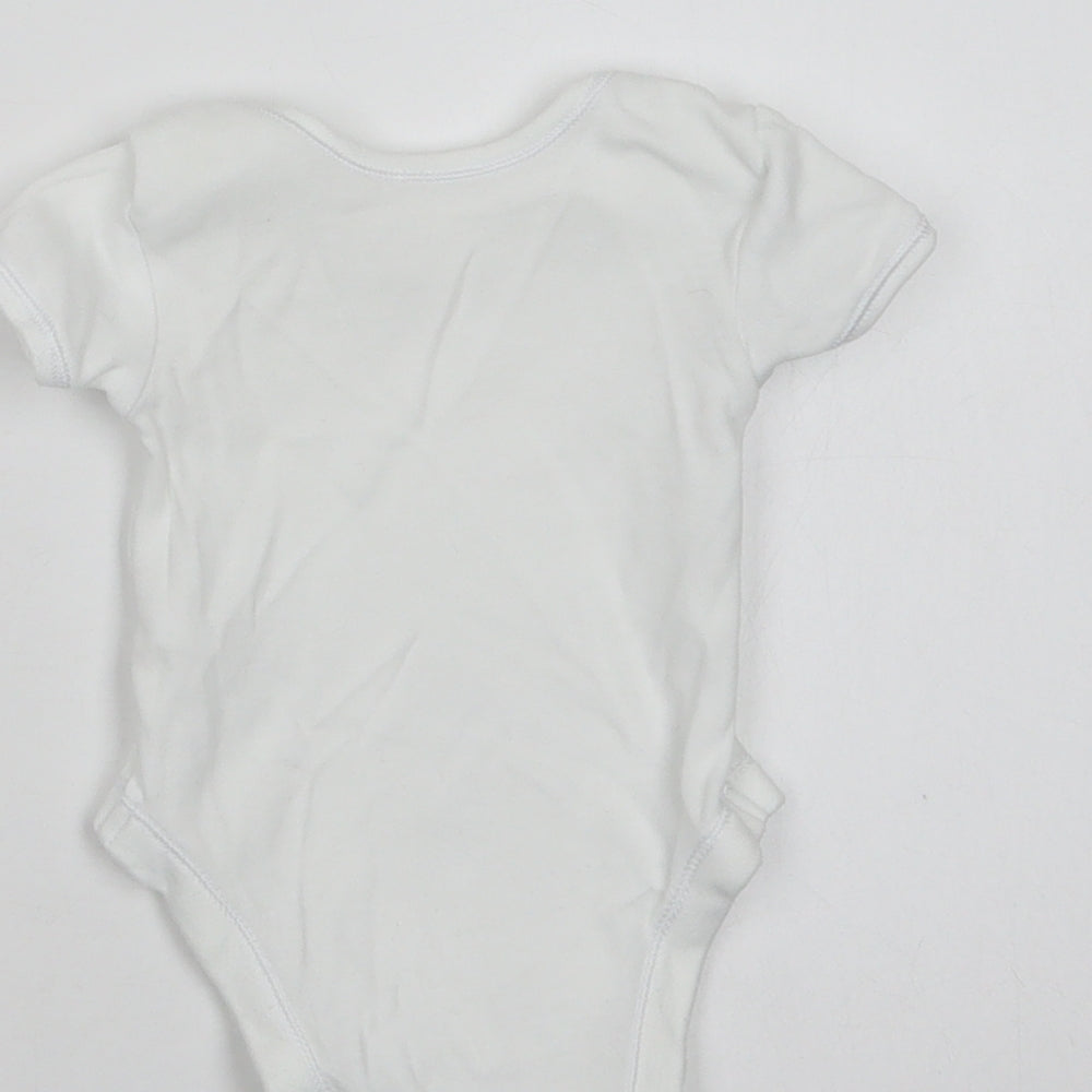 George Baby White Cotton Romper One-Piece Size 0-3 Months Snap