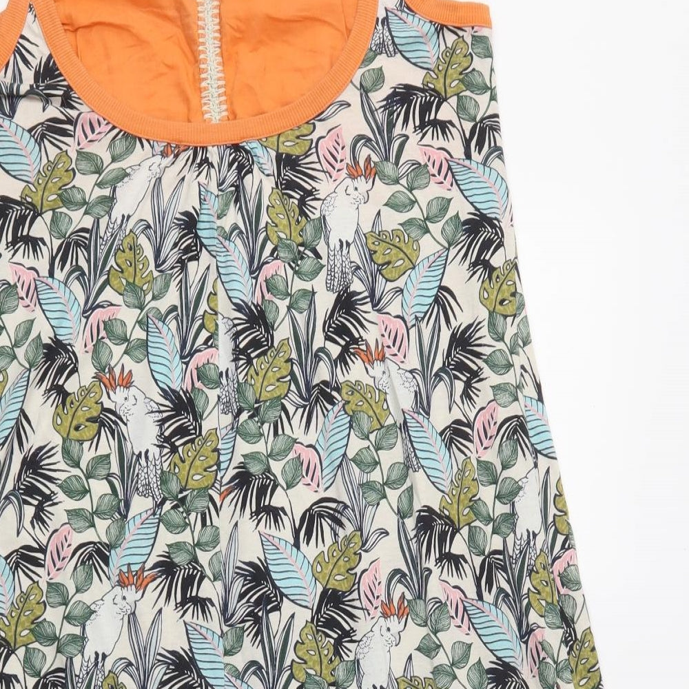 NEXT Womens Multicoloured Floral Cotton Tank Dress Size 8 Scoop Neck