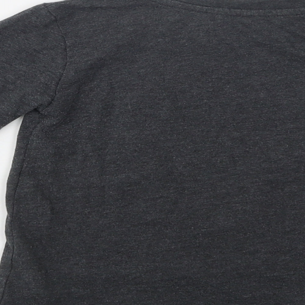 Dunn Boys Grey Cotton Basic T-Shirt Size 4-5 Years Crew Neck - Skate