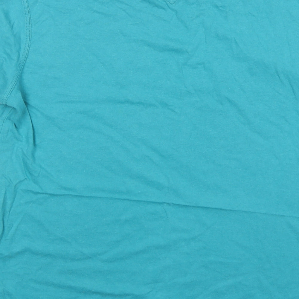 Hilfiger Denim Mens Green Cotton T-Shirt Size M Round Neck