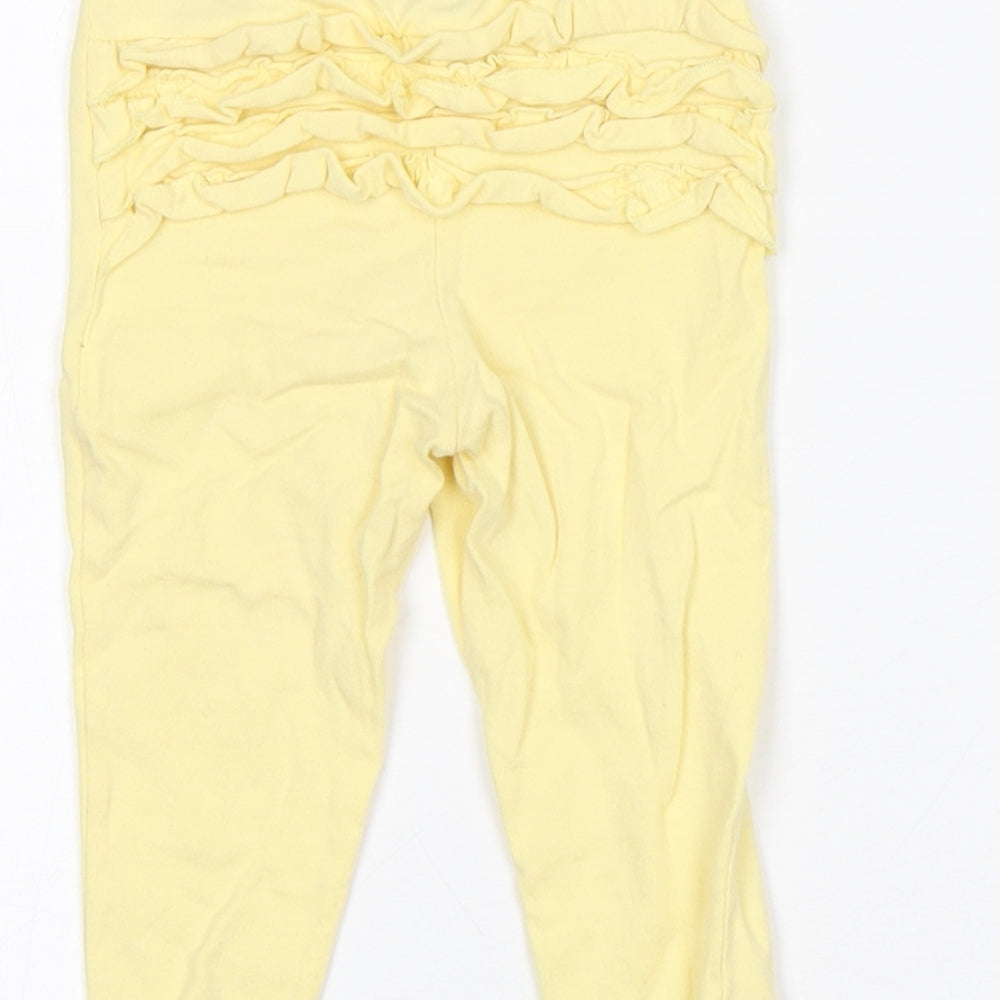 Primark Girls Yellow Cotton Sweatpants Trousers Size 12-18 Months - Leggings