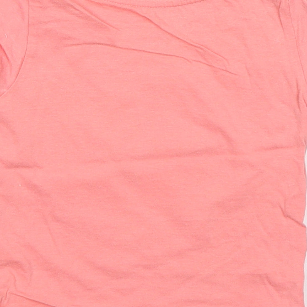 Primark Girls Pink Cotton Basic T-Shirt Size 9-12 Months Round Neck