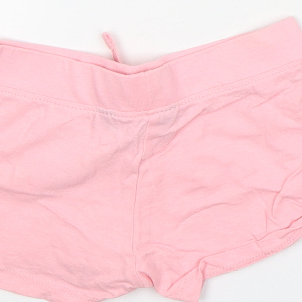 Primark Girls Pink Cotton Sweatpants Trousers Size 9-12 Months - Shorts