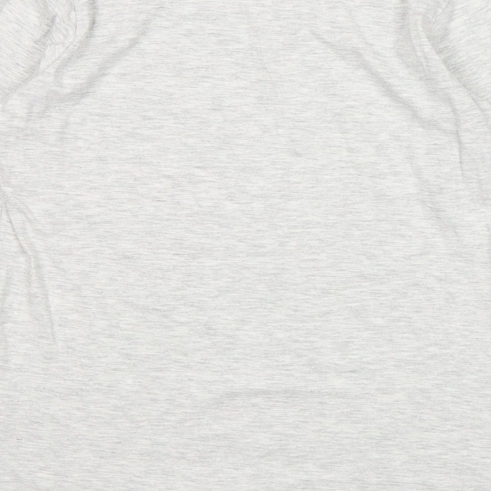 Matalan Girls Grey Cotton Basic T-Shirt Size 10-11 Years Round Neck