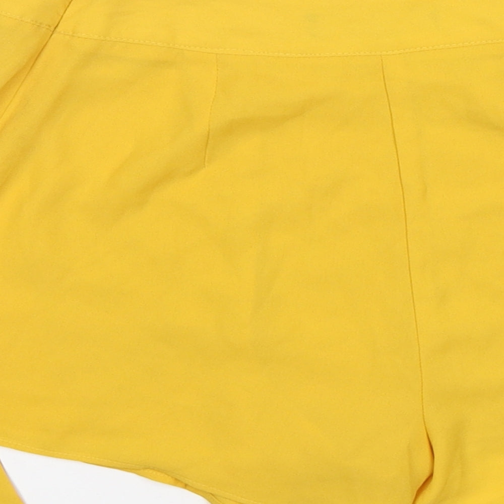 Missguided Womens Yellow Polyester Mini Skort Size 4