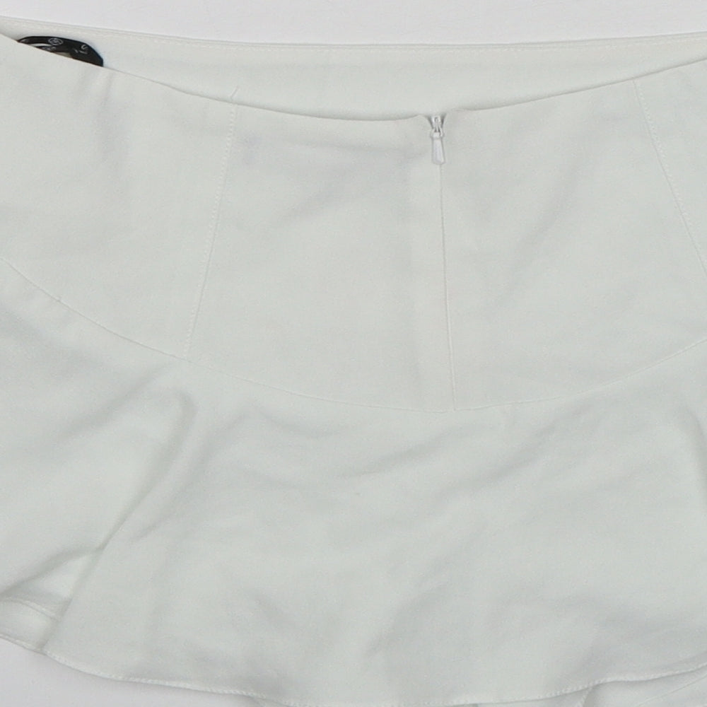 Missguided Womens White Polyester Mini Skort Size 4 Regular