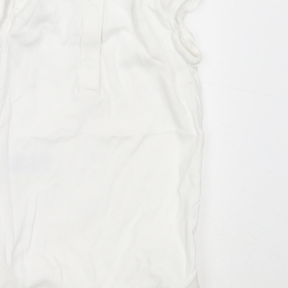 Marks and Spencer Girls White Cotton Babygrow One-Piece Size 12-18 Months