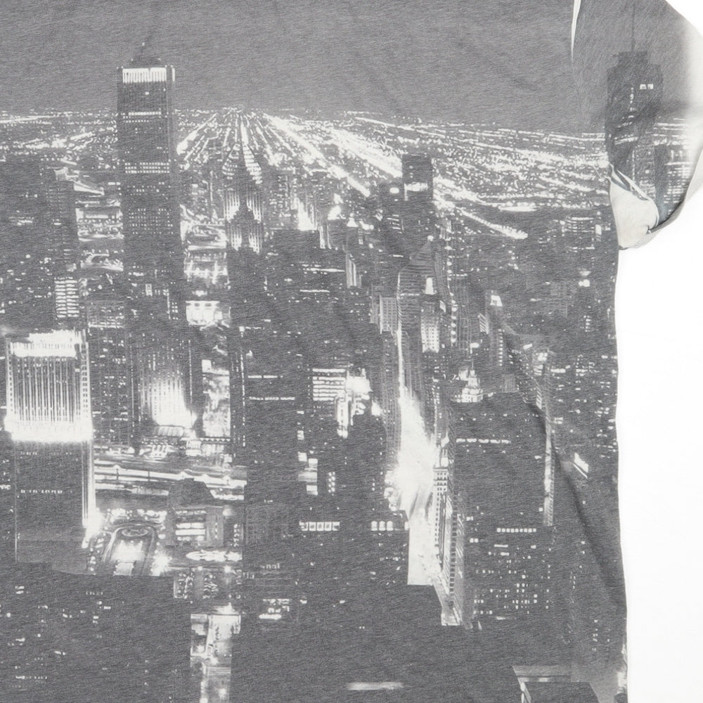 NEXT Mens Grey Polyester T-Shirt Size XL Round Neck - chicago