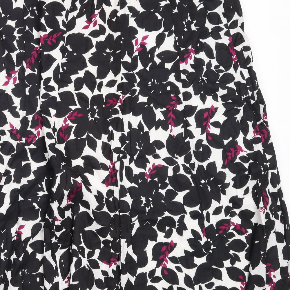 Debenhams Womens Black Cotton Flare Skirt Size 14