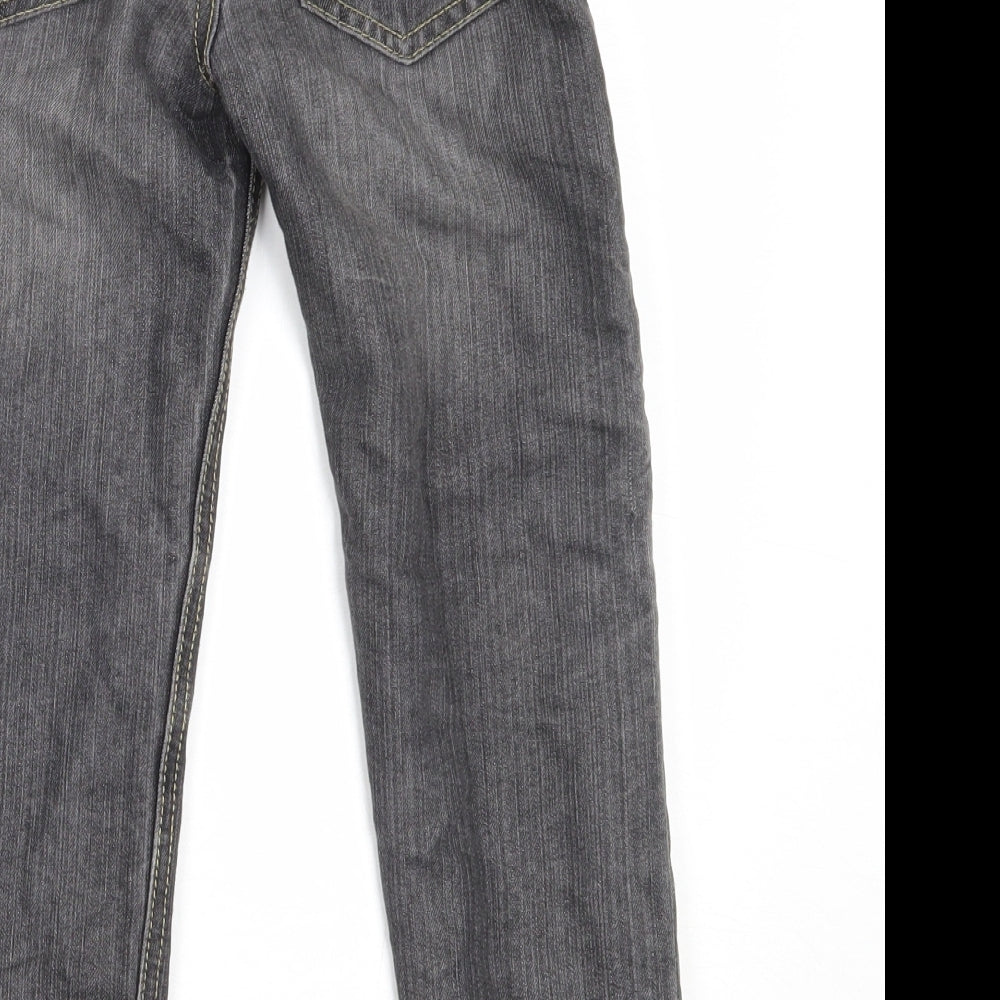 Primark Boys Grey Cotton Straight Jeans Size 5-6 Years Regular