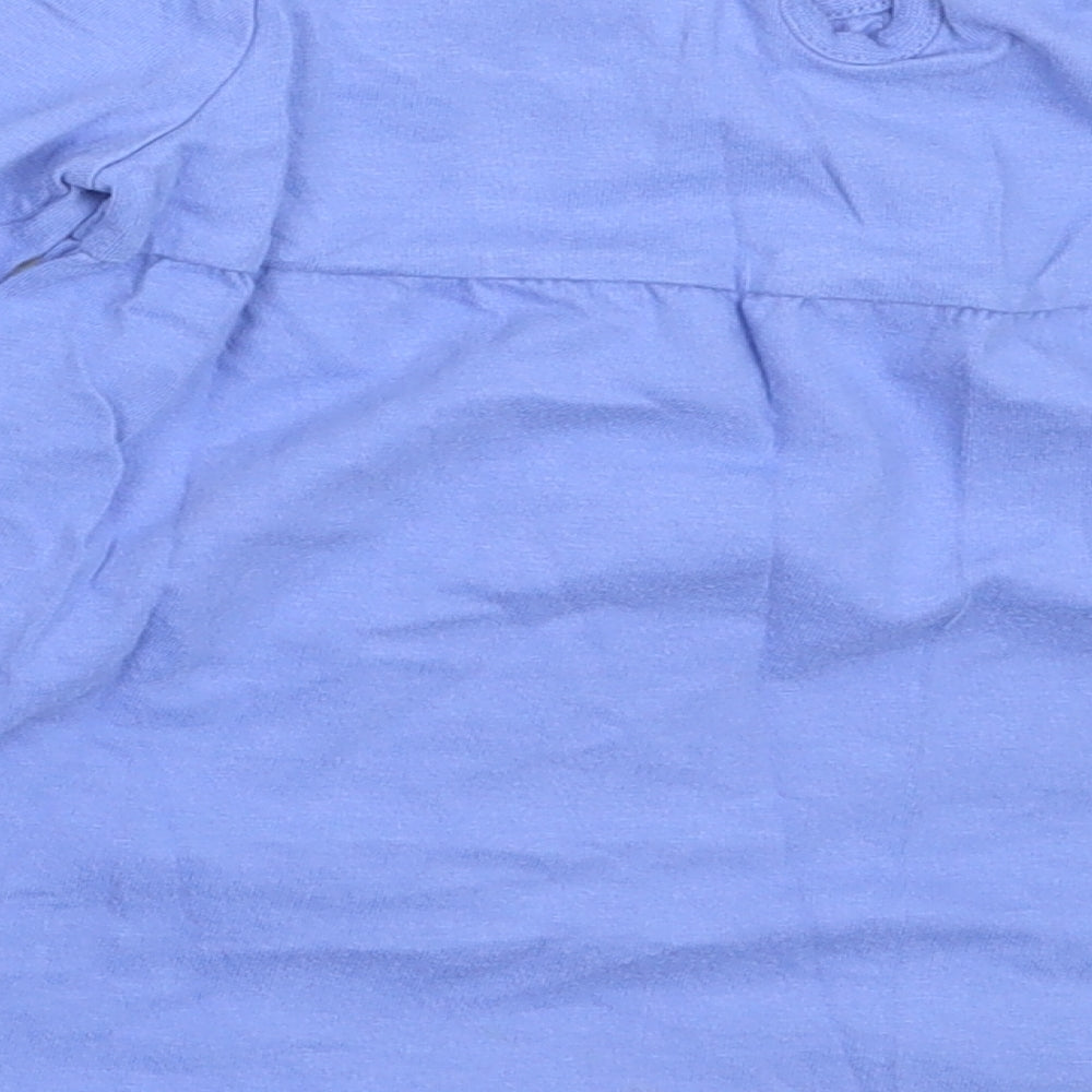 George Girls Blue Cotton Basic T-Shirt Size 12-18 Months Round Neck