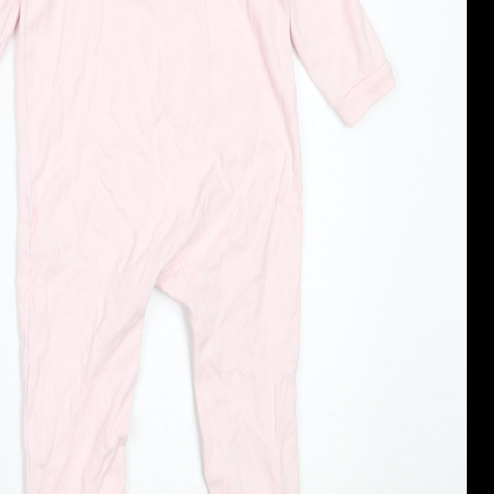 George Girls Pink Cotton Babygrow One-Piece Size 12-18 Months