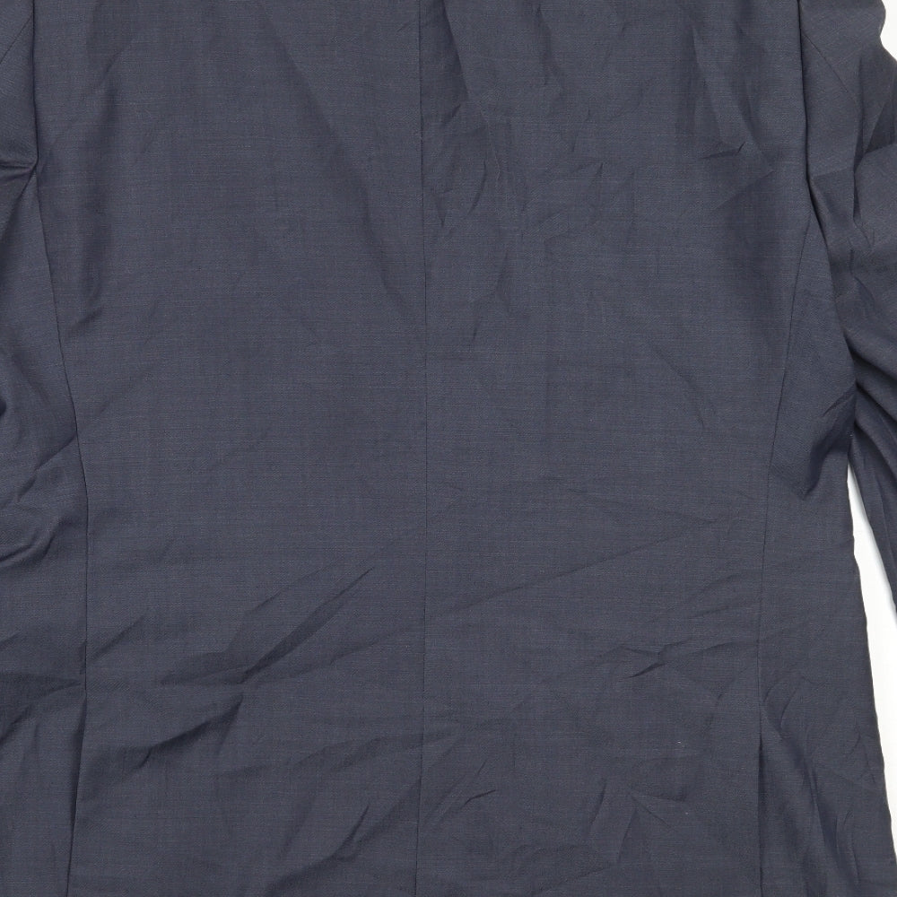 Van Kollem Mens Blue Wool Jacket Blazer Size 44