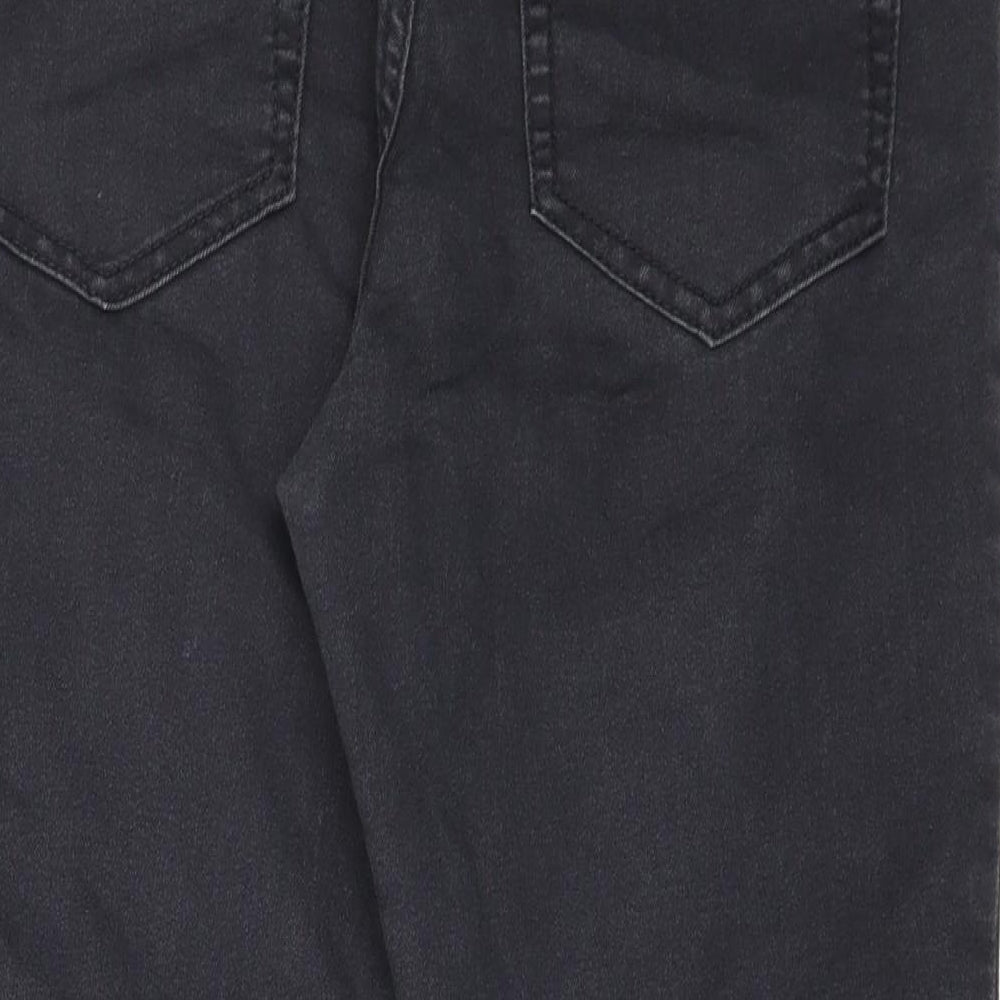 Marks and Spencer Womens Black Cotton Cropped Jeans Size 10 L22.5 in Regular