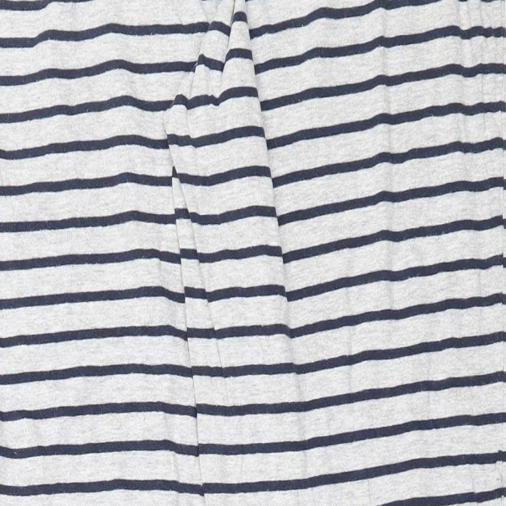 NEXT Womens Grey Striped Cotton Capri Pyjama Pants Size M