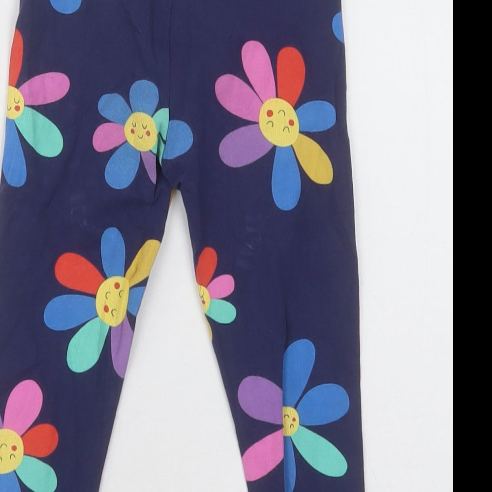 NEXT Girls Purple Floral Cotton Capri Trousers Size 2-3 Years Regular