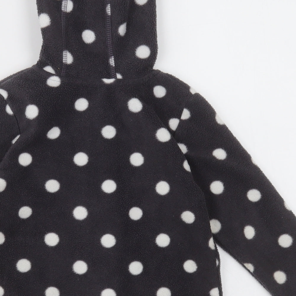 George Girls Grey Polka Dot Polyester Full Zip Hoodie Size 2-3 Years Zip