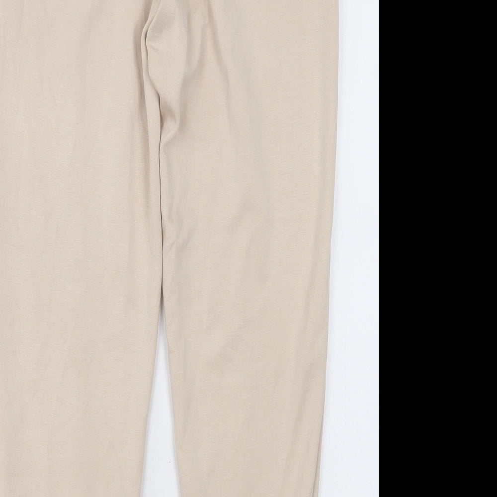 F&F Womens Beige Nylon Jogger Trousers Size 10 L30 in Regular Tie