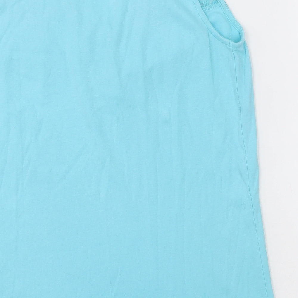 samba Womens Blue Cotton Basic Tank Size M V-Neck