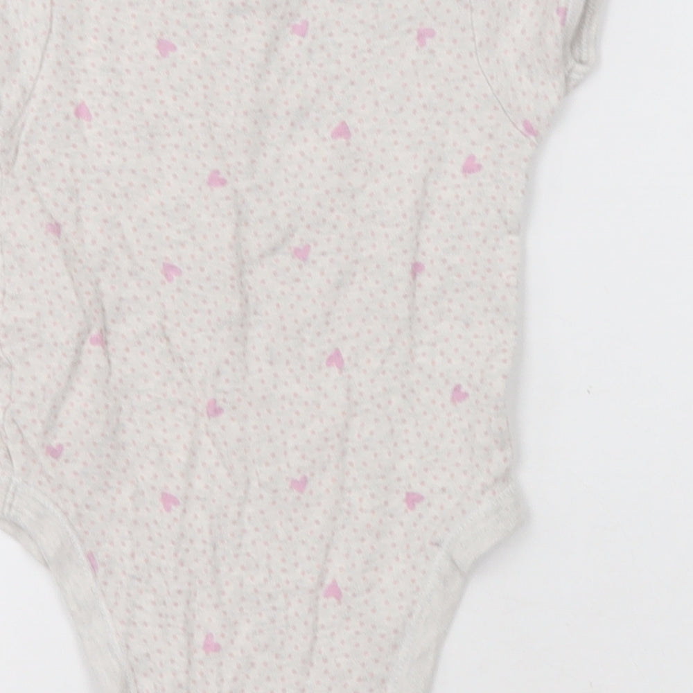 George Girls Grey Polka Dot Cotton Babygrow One-Piece Size 18-24 Months Button