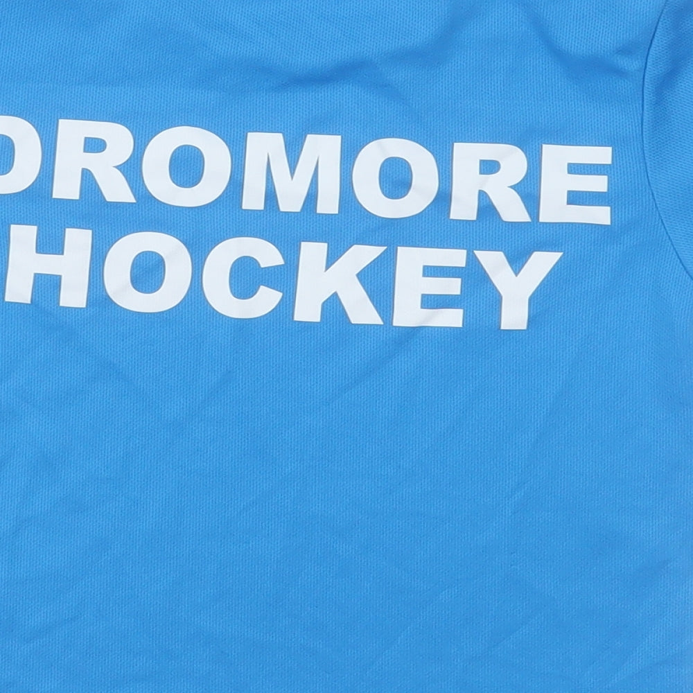 Awdis Boys Blue Polyester Basic T-Shirt Size 3-4 Years Crew Neck Pullover - dromore hockey club